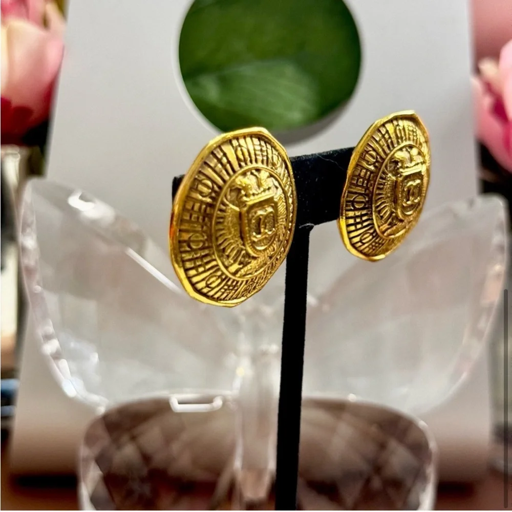 Vintage Chanel 24k Gold Earrings